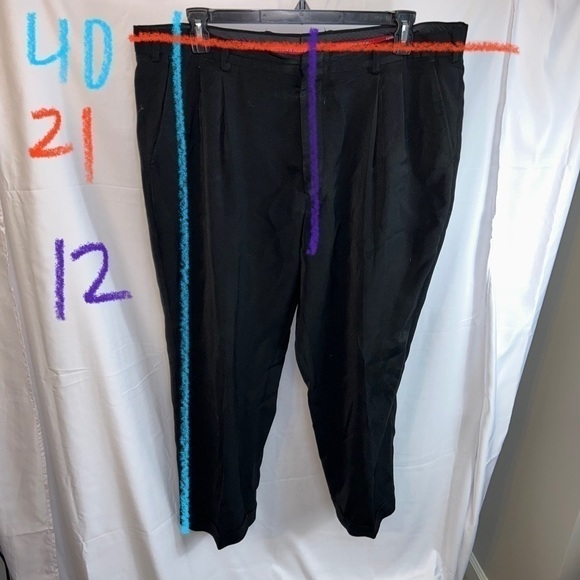 Midtown Man Pants Dress Suit Long Pull On Tuxedo Pleated Straight Leg Trousers - Picture 5 of 9